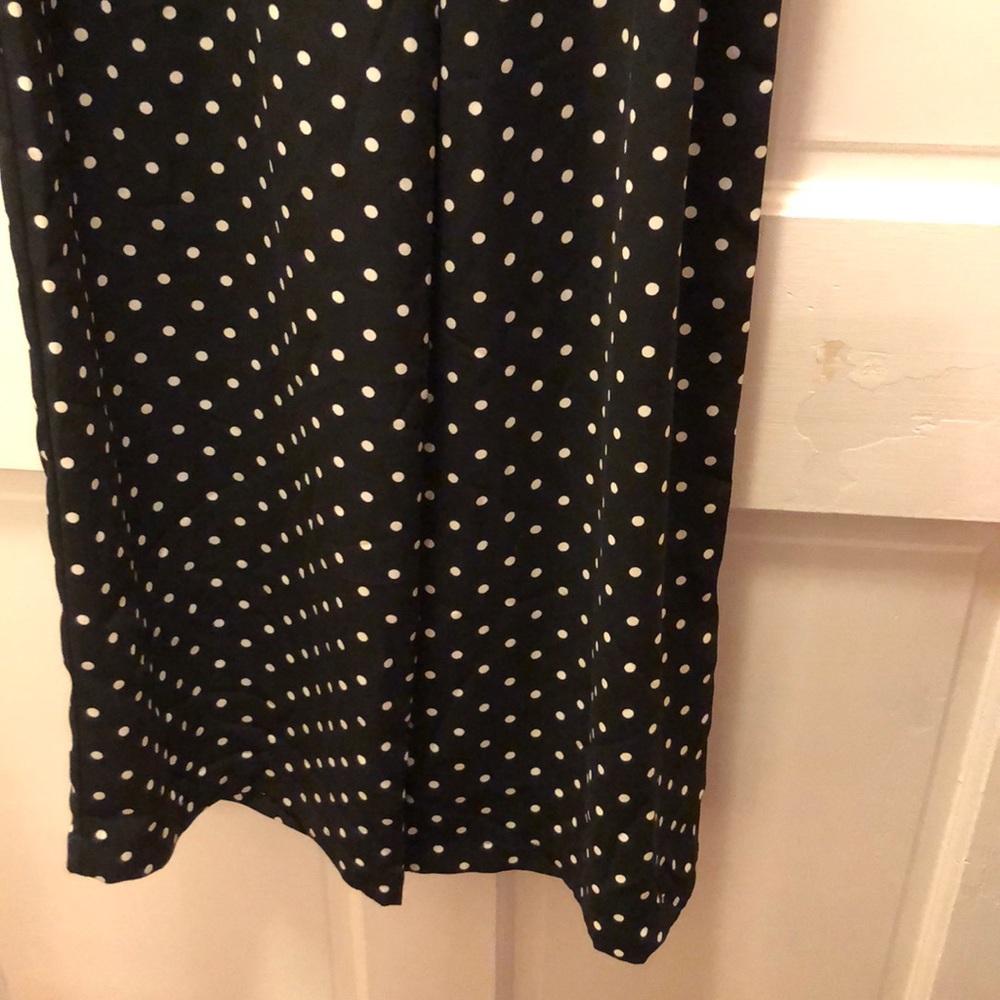 Black and white polka dot wide leg pant.